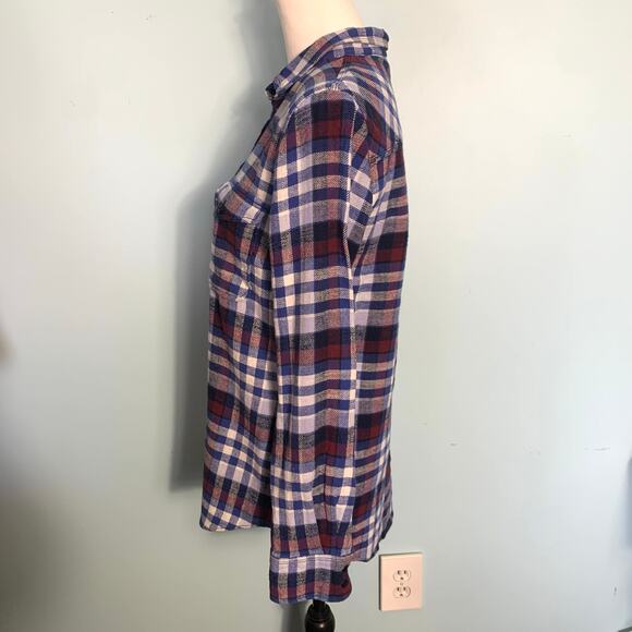 J. Crew Blue and Red Plaid Button Down Size 6 - Picture 3 of 8